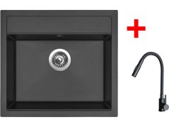 Set Sinks Solo 560 Pureblack + Elasta S černá matná