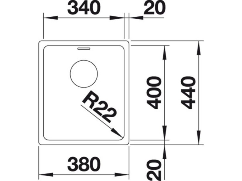 Nerezový drez Blanco Andano 340 U hedvábný lesk