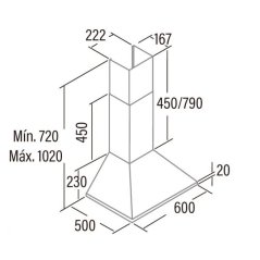 Komínový digestor CATA OMEGA Biela 600