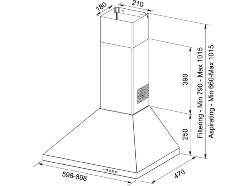 Komínová digestoř Franke FDL 6165 XS Nerez