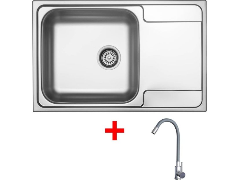 Sinks GRAND 790 + ELASTA nerez/sivá