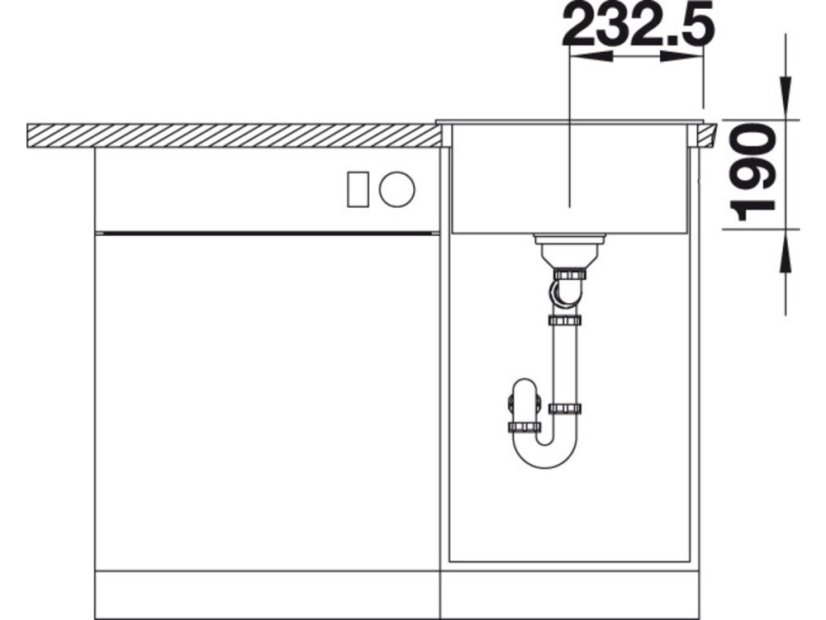 Granitový drez Blanco DALAGO 45 sivá skala s excentrom