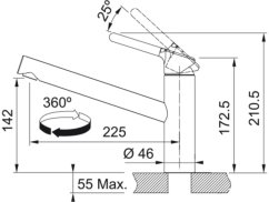 Drezová batéria Franke FC 3054.031 Orbit Chrom