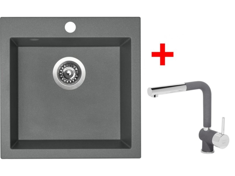 Set Sinks Viva 455 Titanium + Mix 3 P GR