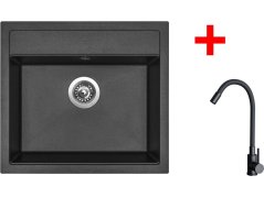 Set Sinks Solo 560 Metalblack + Elasta černá matná