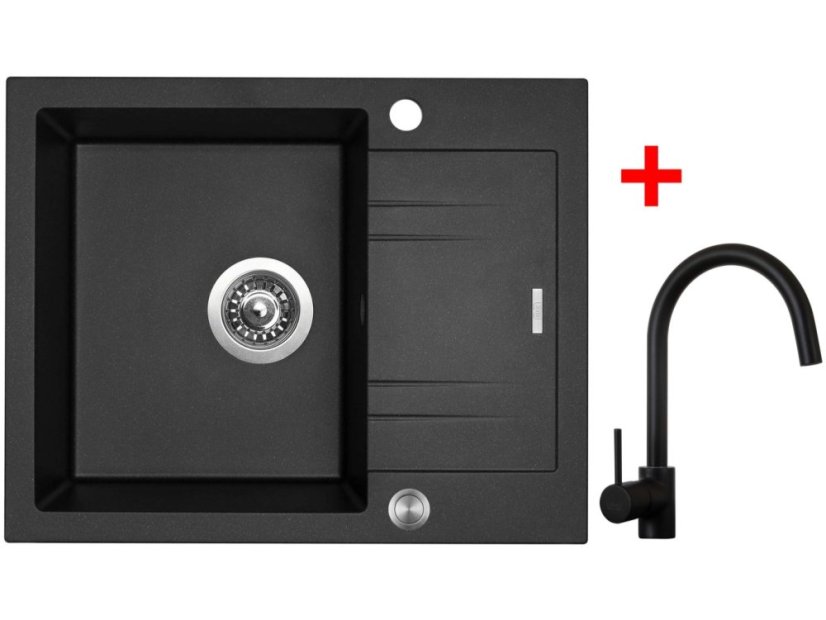 Sinks LINEA 600 XC Metalblack + Vitalia čierná matná