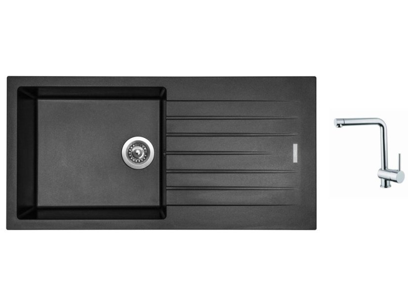 Set Sinks PERFECTO 1000 Metalblack + baterie Sinks MIX 3 chrom