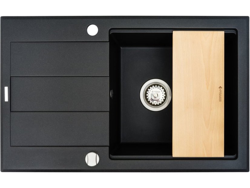 Granitový dřez Pyramis Sparta Plus Lux 78x48 1B 1D Carbon