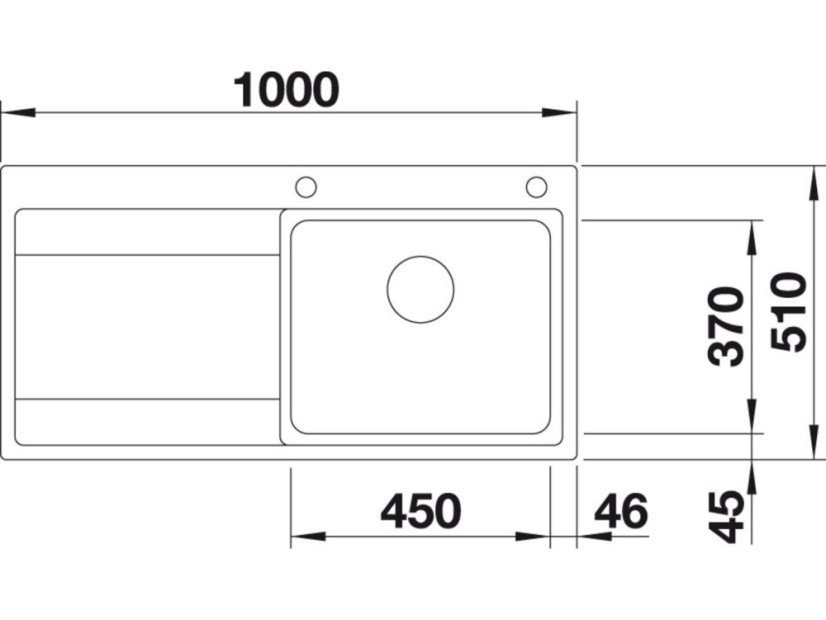 Nerezový drez Blanco DIVON II 5 S-IF InFino Nerez hodvábny lesk drez vpravo s excentrom