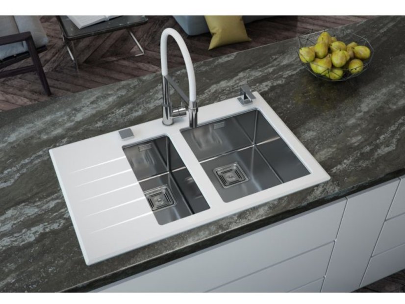 Sklenený drez Alveus Crystalix 20 P biely