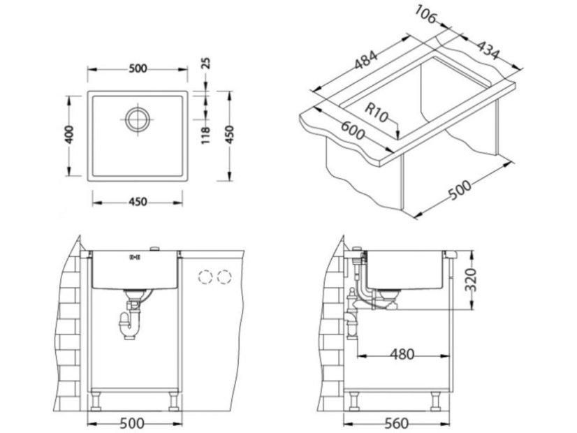 Nerezový drez Alveus Quadrix 40