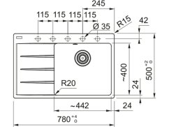 Granitový dřez Franke CNG 611-78 TL/7 Sahara