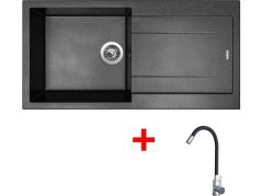 Set Sinks Amanda 990 Metalblack + Elasta nerez/černá