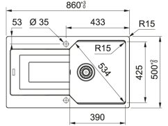 Granitový dřez Franke UBG 611-86 Bílá-led