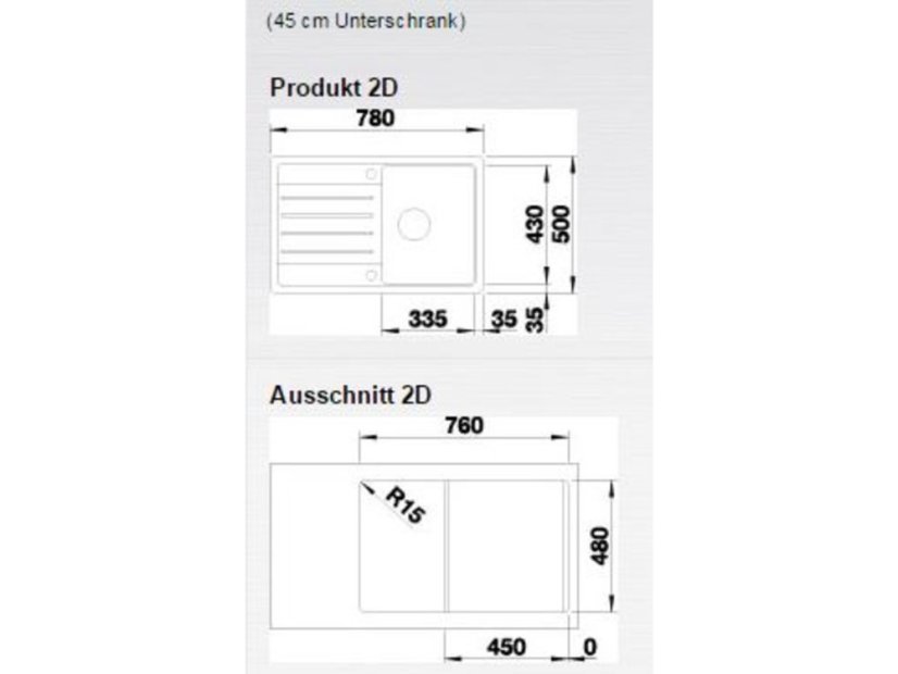 Granitový dřez Blanco LEGRA 45 S bílá