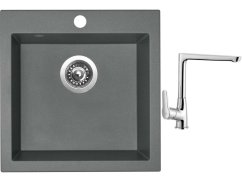 Set Sinks VIVA 455 Titanium + baterie Sinks baterie CASPIRA chrom Set Sinks VIVA 455 Titanium + baterie Sinks baterie CASPIRA chrom