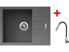 Sinks PERFECTO 650 Titanium + ELASTA S nerez/čierná