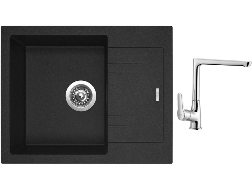 Set Sinks LINEA 600 N Granblack + baterie Sinks baterie CASPIRA chrom