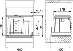 Odpadkový kôš Franke 350-60 VARIA