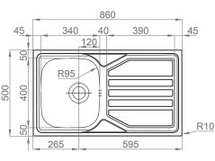 Nerezový drez Sinks OKIO 860 XL V leštený