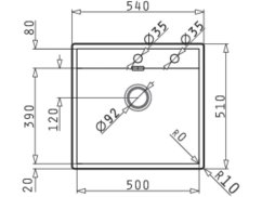 Nerezový drez Pyramis Krypto 54 x 51 1B