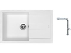 Set Sinks AMANDA 780 Milk + baterie Sinks SLIM S2 kartáčovaná