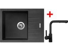 Sinks PERFECTO 650 Pureblack + ENIGMA S Černá matná Sinks PERFECTO 650 Pureblack + ENIGMA S Černá matná