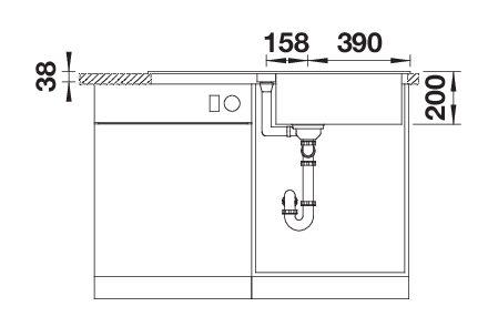 Granitový drez Blanco ADIRA XL 6 S Sivá vulkán