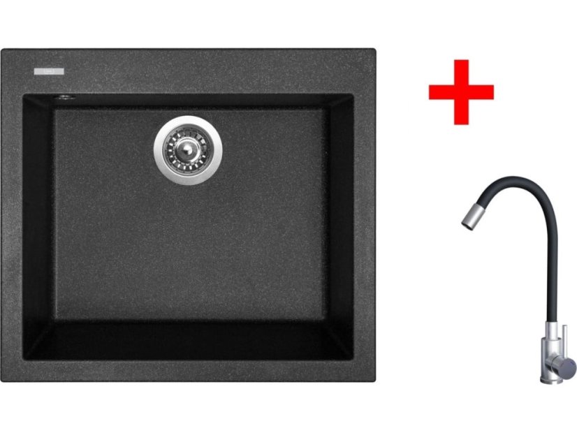 Set Sinks Cube 560 Granblack + Elasta nerez/černá