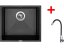 Sinks FRAME 457 Metalblack + Elasta nerez/černá