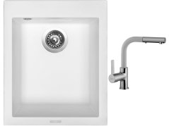 Set Sinks CUBE 410 Milk + baterie Sinks ENIGMA S Milk Set Sinks CUBE 410 Milk + baterie Sinks ENIGMA S Milk