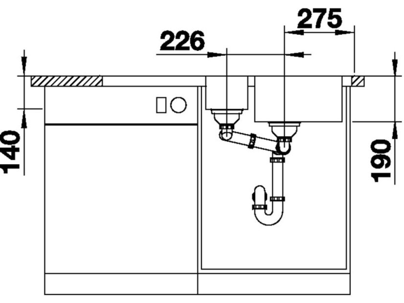 Nerezový dřez Blanco DINAS 6 S nerez kartáčovaný s excentrem