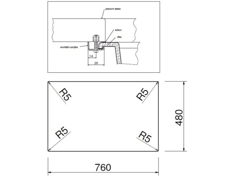 Set Sinks Amanda 780 Truffle + Elasta nerez/černá