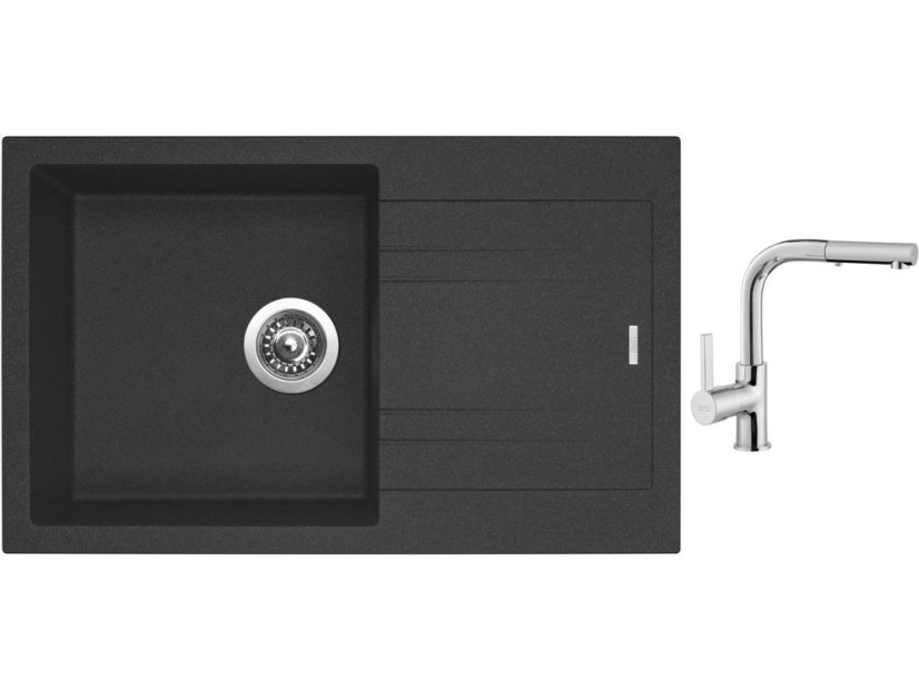 Set Sinks Linea 780 N Granblack + batéria Sinks Enigma S