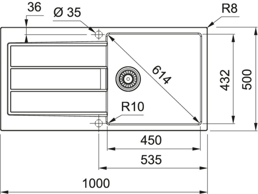 Tectonitový drez Franke S2D 611-100 Čierna