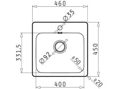 Nerezový drez Pyramis Zeria 46x45 1B