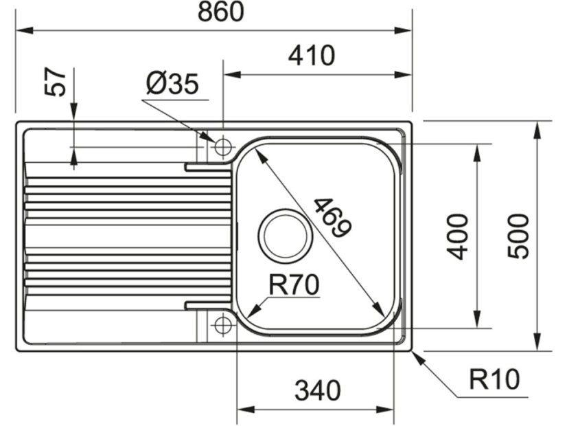 Nerezový dřez Franke SRX 611-86 Nerez