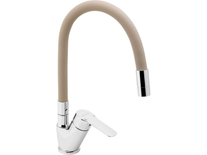 Dřezová baterie s béžovým flexi ramenem Metalia 54, chrom 2