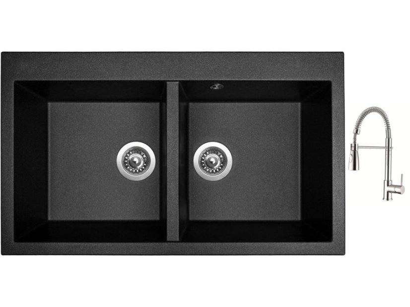 Set Sinks AMANDA 860 DUO Metalblack + baterie Sinks MIX 35 PROF S chrom