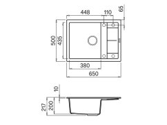 Granitový dřez Elleci Unico 125 Full Black G40