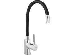 Dřezová stojánková baterie pro beztlaké průtokové ohřívače, černá-chrom