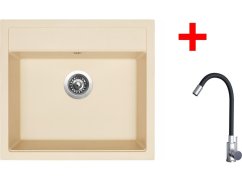 Set Sinks Solo 560 Sahara + Elasta nerez/černá