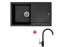 Set Sinks Amanda 860 Pureblack + Vitalia GR