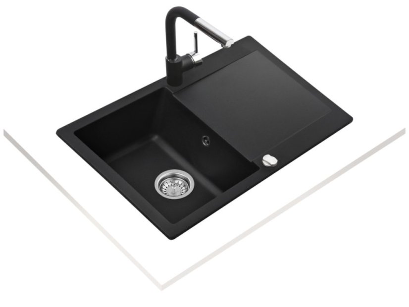 Granitový drez Teka CLIVO 45 B-TQ 1B 1D Čierna metalická