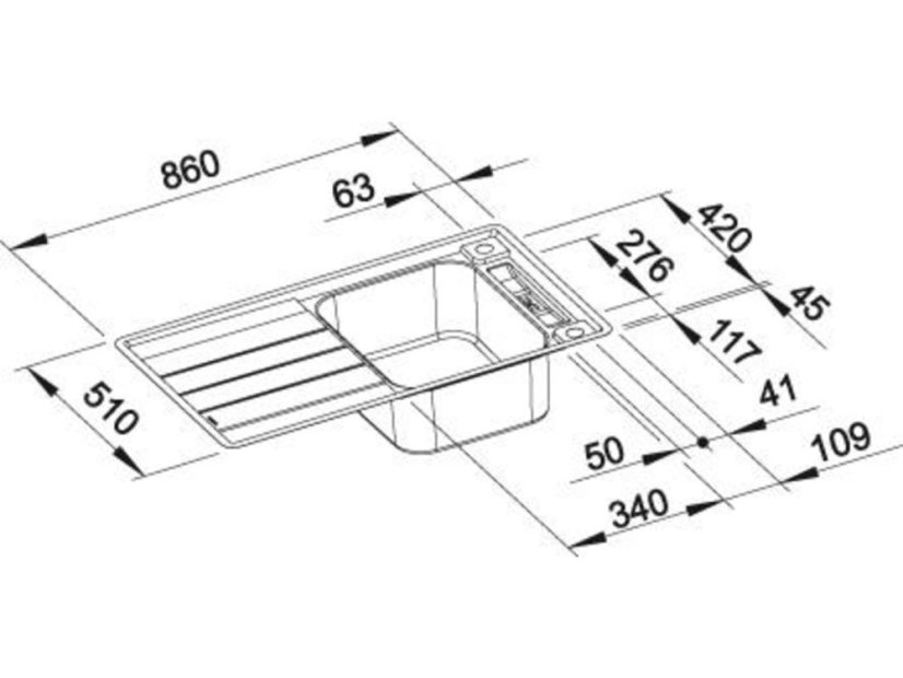 Nerezový drez Blanco AXIS III 45 S-IF InFino Nerez hodvábny lesk - 5