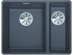Granitový drez Blanco SUBLINE 340/160 F InFino sivá skala drez vľavo