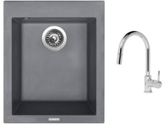 Set Sinks CUBE 410 Titanium + baterie Sinks MIX 35 P chrom Set Sinks CUBE 410 Titanium + baterie Sinks MIX 35 P chrom