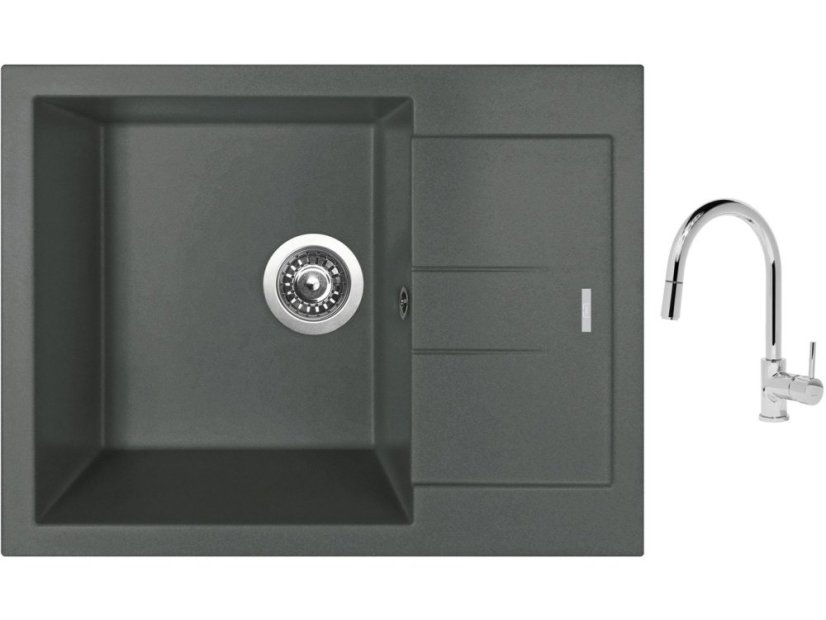 Set Sinks AMANDA 650 Titanium + baterie Sinks MIX 35 P chrom