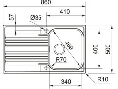 Nerezový dřez Franke SRX 611-86 Nerez