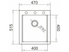Granitový drez Pyramis Siros 47 x 51,5 Béžová